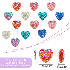 280pcs 7 Colors Plastic Cabochons&nbsp;RESI-CA0001-23