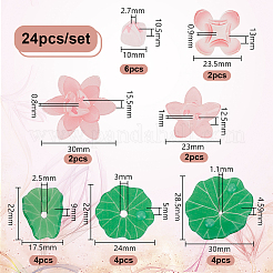 24Pcs 7 Styles Simulation Lotus/Lotus Leaf Acrylic Bead Caps&nbsp;FIND-DR001-42