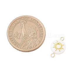 3Pcs 3 Styles Natural Freshwater Shell Flat Round Connector Charms&nbsp;PALLOY-JF04018-01