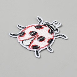 Ladybug Polyester Embroidery Sew on Cloth Patches&nbsp;PATC-WH0008-241