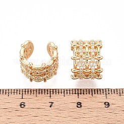 Brass Micro Pave Clear Cubic Zirconia Cuff Earrings&nbsp;EJEW-T047-83G