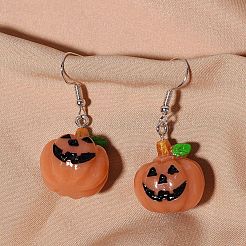 Halloween Pumpkin Plastic & Resin Dangle Earrings&nbsp;FS-WGC9740-01