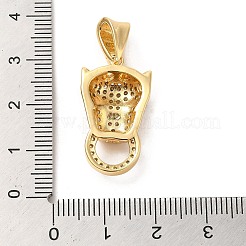 Rack Plating Brass Micro Pave Clear Cubic Zirconia Pendants&nbsp;KK-A206-08B-G