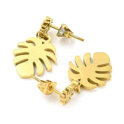 Ion Plating(IP) 304 Stainless Steel Dangle Stud Earrings&nbsp;EJEW-P233-03G
