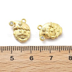 Brass Micro Pave Cubic Zirconia Pendants&nbsp;KK-U049-04G-03
