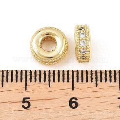 Brass Micro Pave Clear Cubic Zirconia Beads&nbsp;ZIRC-I038-31G