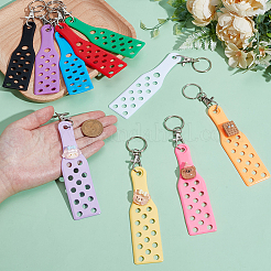 20Pcs 10 Colors Iron PVC Keychains&nbsp;KEYC-AR0001-40