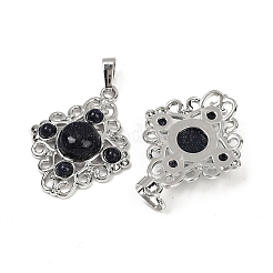 Synthetic Blue Goldstone Pendants&nbsp;G-Z077-01P-14