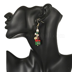 Christmas Handmade Lampwork Dangle Earrings&nbsp;EJEW-TA00829