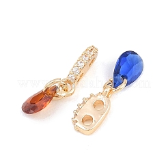 Brass Micro Pave Cubic Zirconia Pendants&nbsp;KK-A283-01G