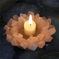 Natural Rose Quartz Candle Holders&nbsp;PW-WG74475-01