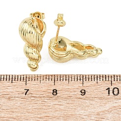 Conch Brass Stud Earrings&nbsp;EJEW-D351-07G