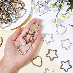 40Pcs 4 Style Iron Split Key Rings&nbsp;IFIN-WR0001-04
