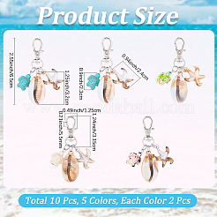 10Pcs Acrylic Shell & Synthetic Turquoise Turtle Pendant Decoration&nbsp;HJEW-CP0001-36