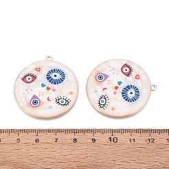 Printed Alloy Enamel Pendants&nbsp;ENAM-N071-12G