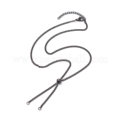 3Pcs 3 Colors Adjustable 304 Stainless Steel Curb Chains Necklaces Making&nbsp;AJEW-JB01214