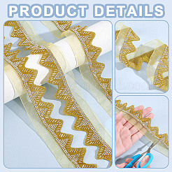 Glass Bugle Seed Beads & Rhinestone Lace Ribbon&nbsp;DIY-WH0320-85
