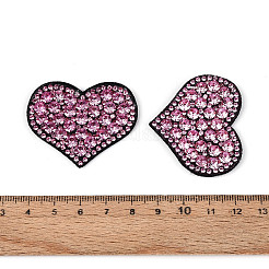 Heart Hotfix Glass Rhinestone with Cloth Patches&nbsp;PATC-T002-02C