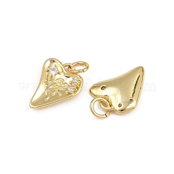 Brass Micro Pave Cubic Zirconia Pendants&nbsp;KK-A269-47G