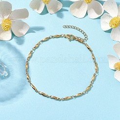 304 Stainless Steel Bar Link Chain Anklets&nbsp;AJEW-AN00602-02