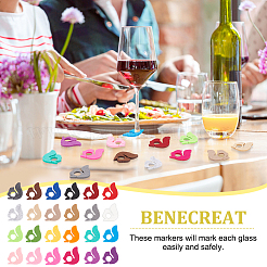 24Pcs 24 Colors Felt Wine Glass Charms&nbsp;AJEW-BC0004-19