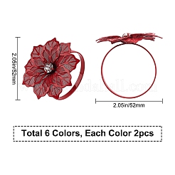 12 Pcs 6 Colors Alloy Napkin Rings&nbsp;AJEW-GF0002-70