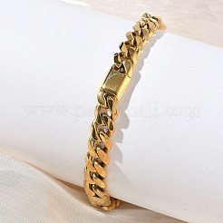 304 Stainless Steel Cuban Link Chain Bracelets for Women&nbsp;BJEW-G779-04A-G