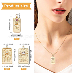 6Pcs 3 Style Embossed Brass Micro Pave Clear & Purple Cubic Zirconia Pendants&nbsp;ZIRC-BC0001-10