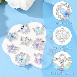 10Pcs 10 Styles Alloy with Rhinestone Pendants&nbsp;FIND-YW0009-49