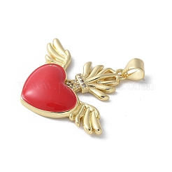 Brass Enamel Pendants&nbsp;KK-D336-07G-01