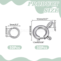 30Pcs 304 Stainless Steel Spring Ring Clasps&nbsp;STAS-HY0002-18