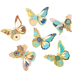 6Pcs 6 Styles Rack Plating Alloy Enamel Big Pendants&nbsp;ENAM-TA0002-76