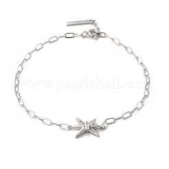 S925 Sterling Silver Micro Pave Cubic Zirconia Link & Charm Bracelets for Women&nbsp;BJEW-K276-02P