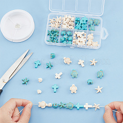 90Pcs 8 Styles Dyed Synthetic Turquoise Beads&nbsp;TURQ-AR0001-30