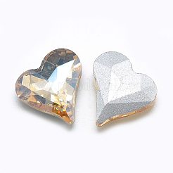 Pointed Back Glass Rhinestone Cabochons&nbsp;RGLA-T031-12x13mm-09