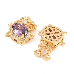 Brass Micro Pave Cubic Zirconia Beads&nbsp;KK-A298-13G-02
