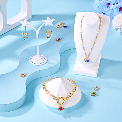 15Pcs Brass Micro Pave Cubic Zirconia with Glass Charms&nbsp;KK-TA0001-82
