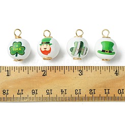 10Pcs Saint Patrick's Day Printed Wood Pendants&nbsp;FIND-FS0001-89