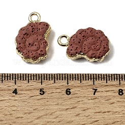 Dyed Synthetic Lava Rock Pendants&nbsp;G-P614-05G-01