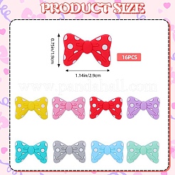 16Pcs 8 Colors Bowknot Silicone Focal Beads&nbsp;SIL-SZ0001-37