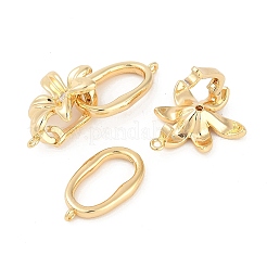Brass Micro Pave Clear Cubic Zirconia Fold Over Clasps&nbsp;KK-U043-17G