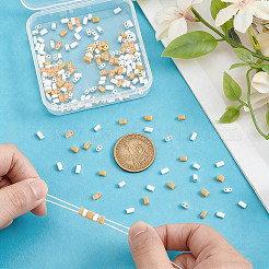 120Pcs 2 Colors Electroplated Non-magnetic Synthetic Hematite & 60Pcs MIYUKI Half TILA Beads Findings Kits&nbsp;G-PH0033-34
