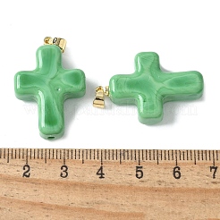Handmade Lampwork with Brass Pendants&nbsp;LAMP-I030-01G-03