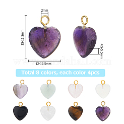 32Pcs 8 Styles Mixed Gemstone Pendants&nbsp;FIND-HS0001-18