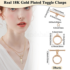 Brass Toggle Clasps&nbsp;KK-BBC0021-22D-G