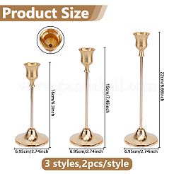 6 Sets Aluminum Candle Holders&nbsp;AJEW-WH0696-152