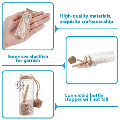 8Pcs Transparent Glass Wishing Bottle Decoration&nbsp;AJEW-GA00036