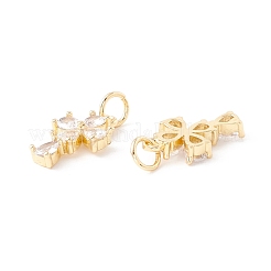 Rack Plating Brass Micro Pave Clear Cubic Zirconia Charms&nbsp;ZIRC-I057-19G
