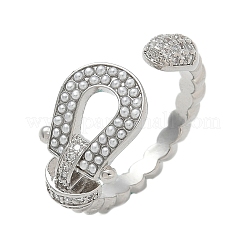 Brass Micro Pave Clear Cubic Zirconia Cuff Rings&nbsp;RJEW-U037-01P