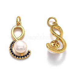 Brass Micro Pave Cubic Zirconia Pendants&nbsp;ZIRC-O039-17G